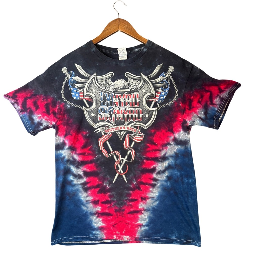 Lynyrd Skynyrd Southern Rock Tie Dye Graphic T-Shirt Delta Pro Weight Mens Large